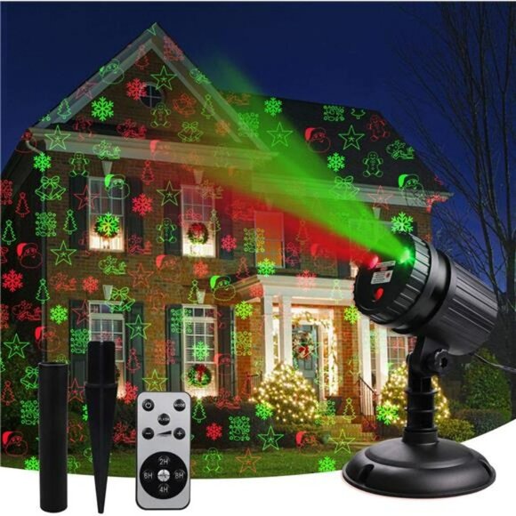 Christmas Laser Projector Lights, 8 Patterns LED Projection Lights with Remote - Picture 1 of 6